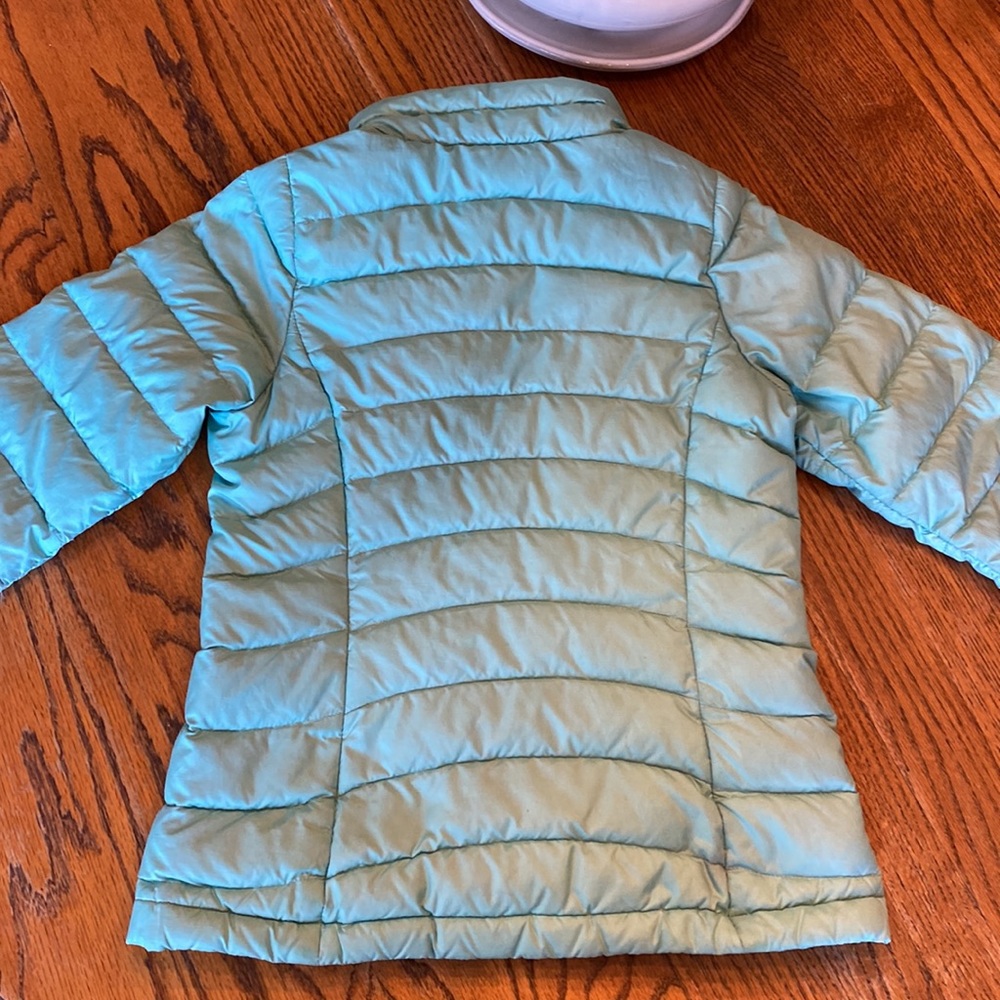 Well-Worn Girls Patagonia Down-Filled Puffer, Sz 10, Aqua Blue